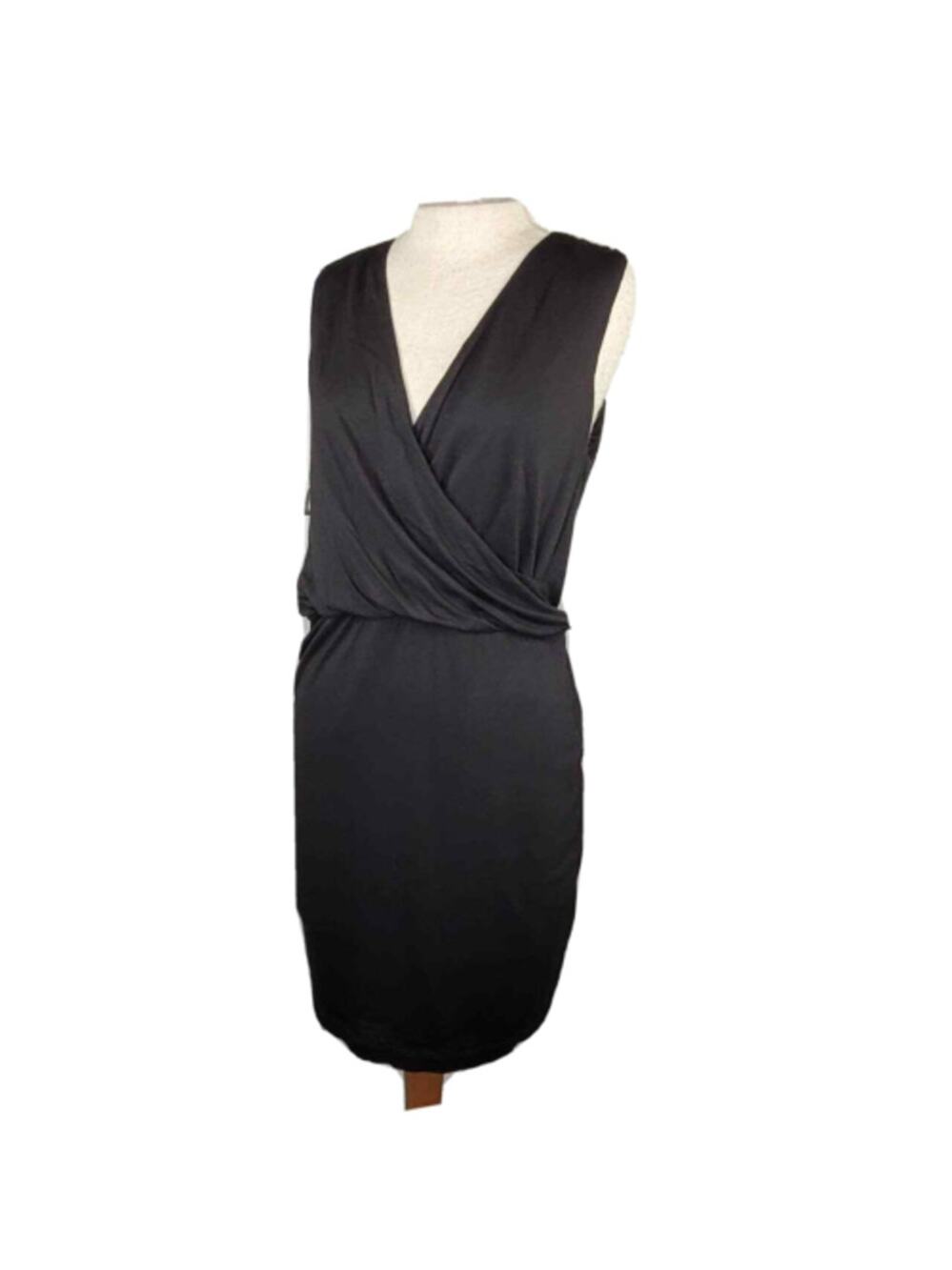 Heather V Neck Black Mini Cocktail Dress Size Medium